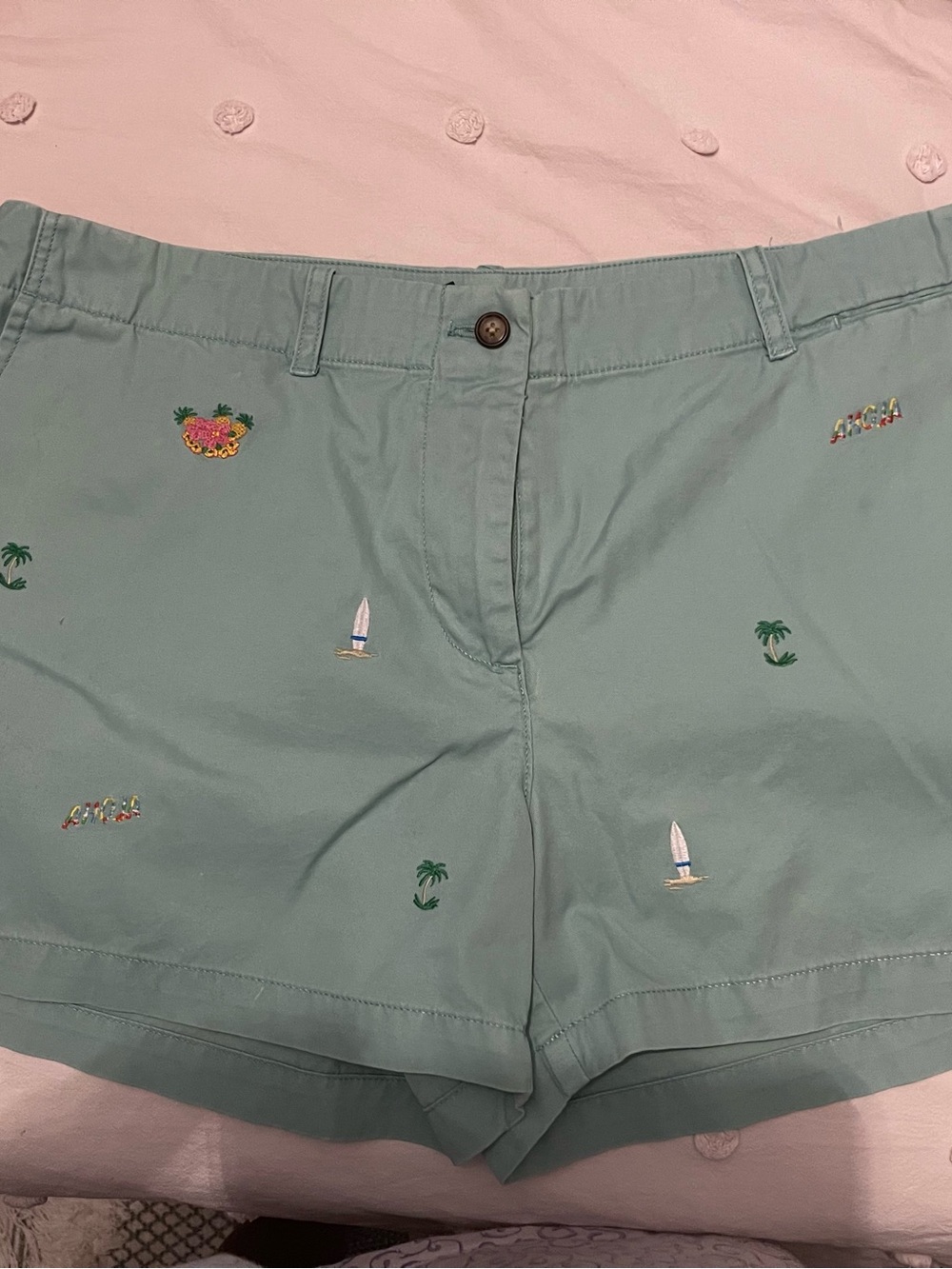 RL Polo Embroidered Sea Glass Green in Women's Shorts